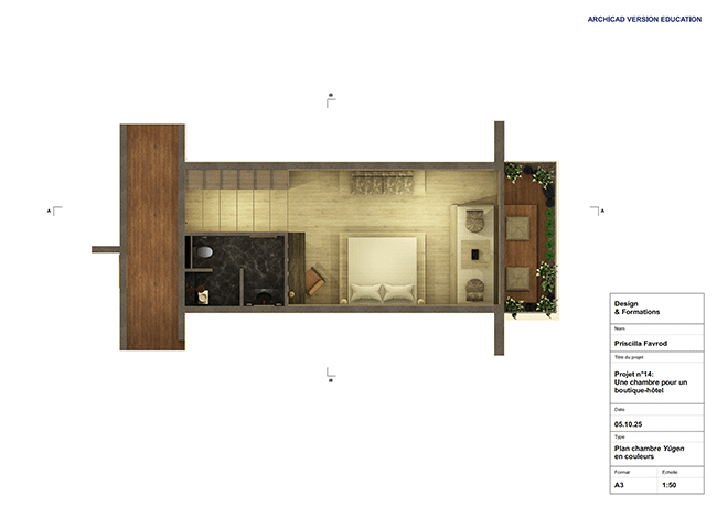 Chambre d'hôtel conçue par notre étudiante Priscilla ! 3 blog Capture decran 2025 12 17 a 16.18.39